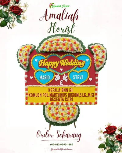 Karangan Papan Bunga Pernikahan di Randusari